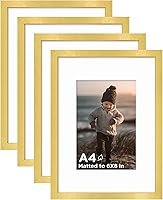Vista 48 de KINLINK Juego de 4 portarretratos plateados de 5 x 7, marcos de fotos de madera con paspartú de 4 x 6 con plexiglás para 4 x 6 con paspartú o 5 x 7