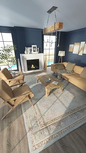 Miniatura 8 de Momeni Rugs Isabella - Alfombra tradicional de tejido plano, 4 x 6 pies, color azul