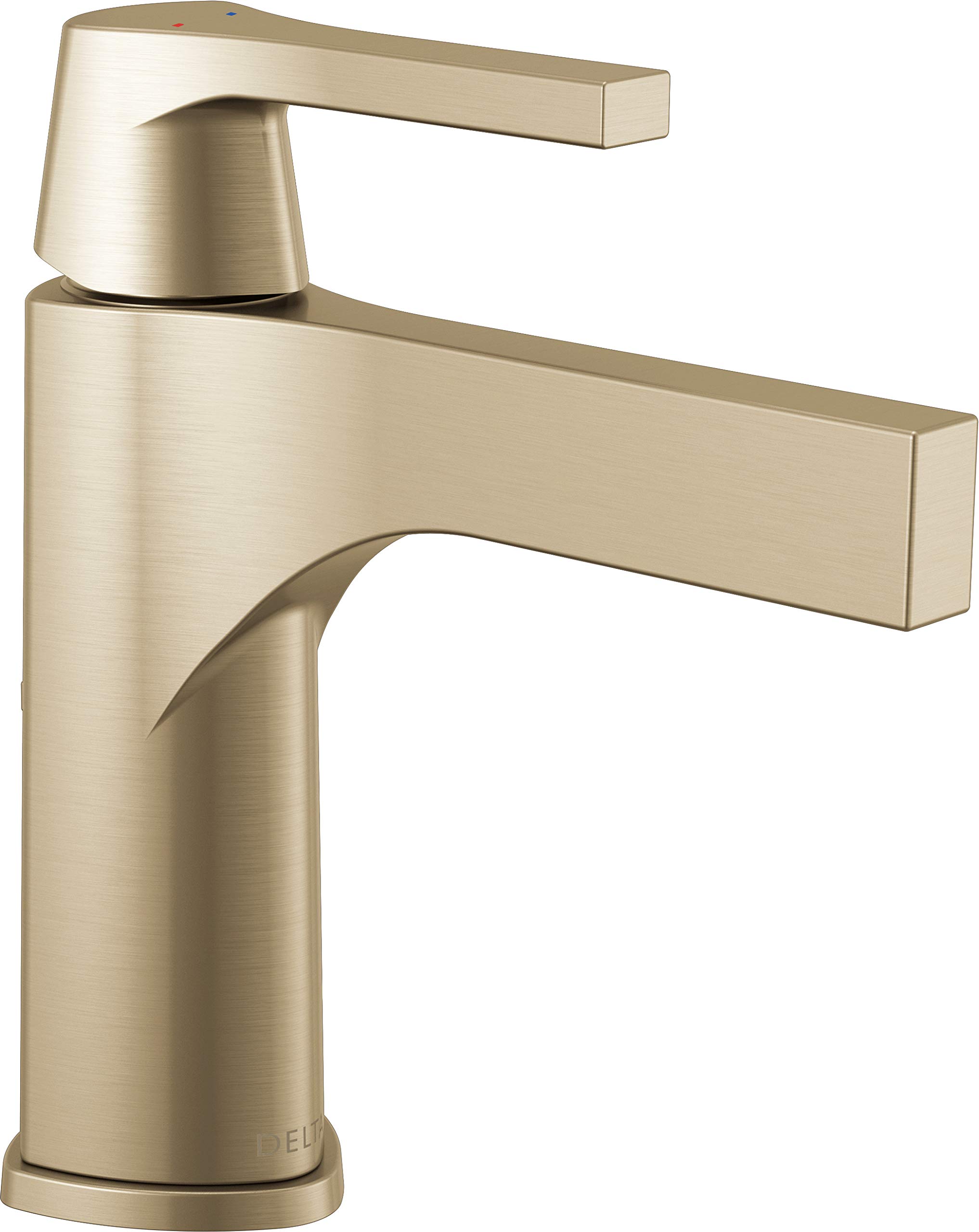 DELTAFaucet 574-CZMPU-DST Handle Bathroom Faucet Single Hole, Champagne Bronze