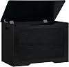 usikey 29.5” Storage Chest, Toy Box with Safety Hinge & Gel Bumpers, Toy Chest, Lift Top Storage Trunk, Supports 220 lb, for Living Room, Bedroom, Entryway, Black