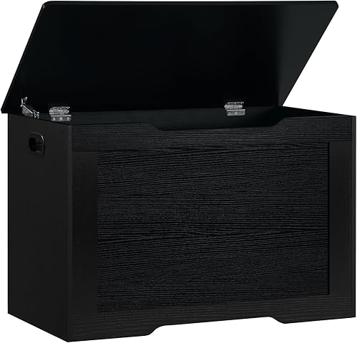 usikey Cofre de almacenamiento de 29.5", caja de juguetes con bisagra de seguridad y amortiguadores de gel, cofre de juguetes, baúl de