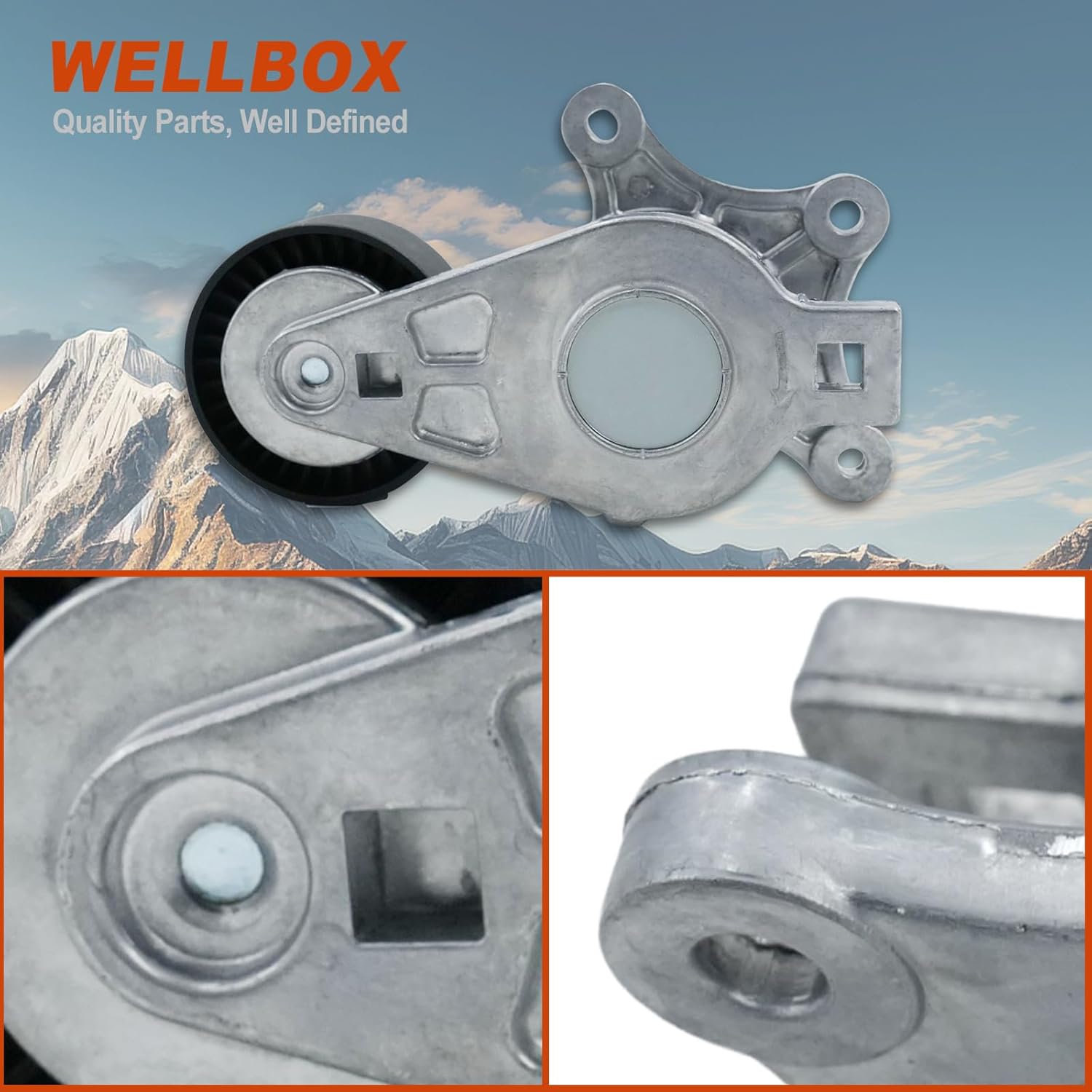 Belt Tensioner and Pulley Assembly Fits for Ford Edge 07-14, Explorer 11-19, Flex 09-19, Taurus X 08-09, for Lincoln MKS 09-16, MKT 10-19, MKX 07-18, MKZ 07-16 OE# 38485