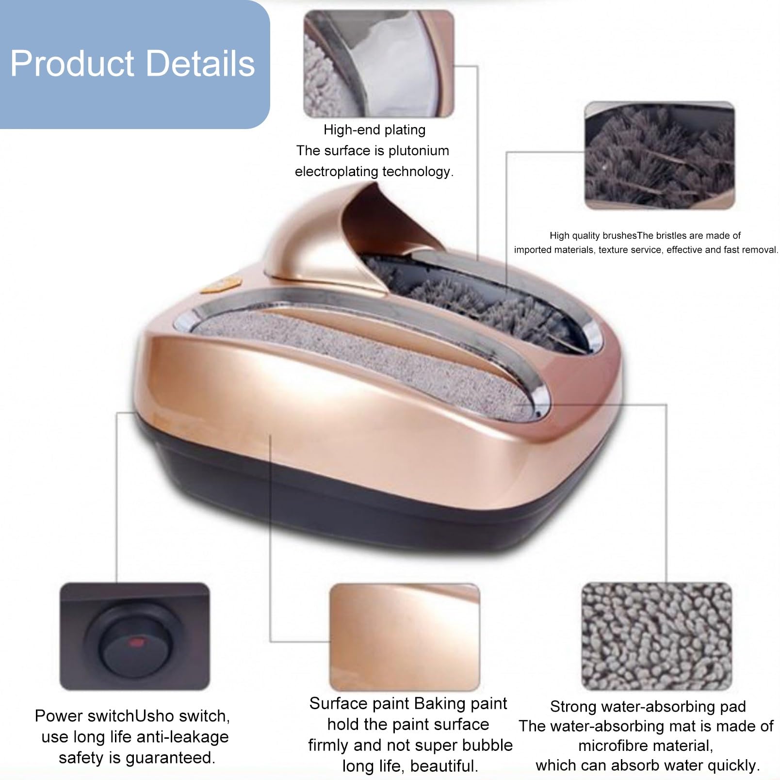 Máquina de limpieza automática de zapatos, multifuncional, con inducción, para hotel y taller, uso libre de polvo