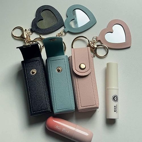 Miniatura 5 de Yurtziru Organizador de lápiz labial con espejo, soporte portátil para lápiz labial, bolsa de brillo de labios, estuche para lápices labiales para