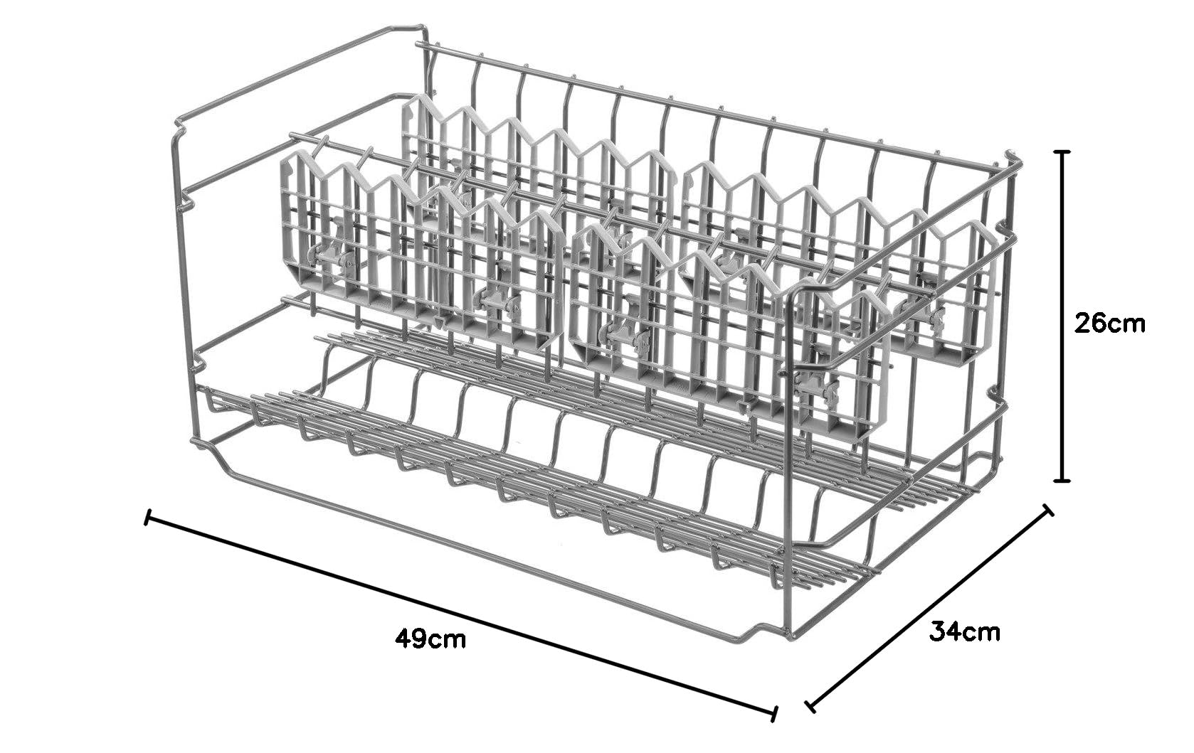 NEFF Z7863X1, Gläserkorb für Langstielgläser, bis 12 Gläser oder 24 Tassen, 34x49x26 cm, passend für 60 cm Geschirrspüler (außer Compact), 2 klappbare Stachelreihen, Made in Germany, dunkelgrau