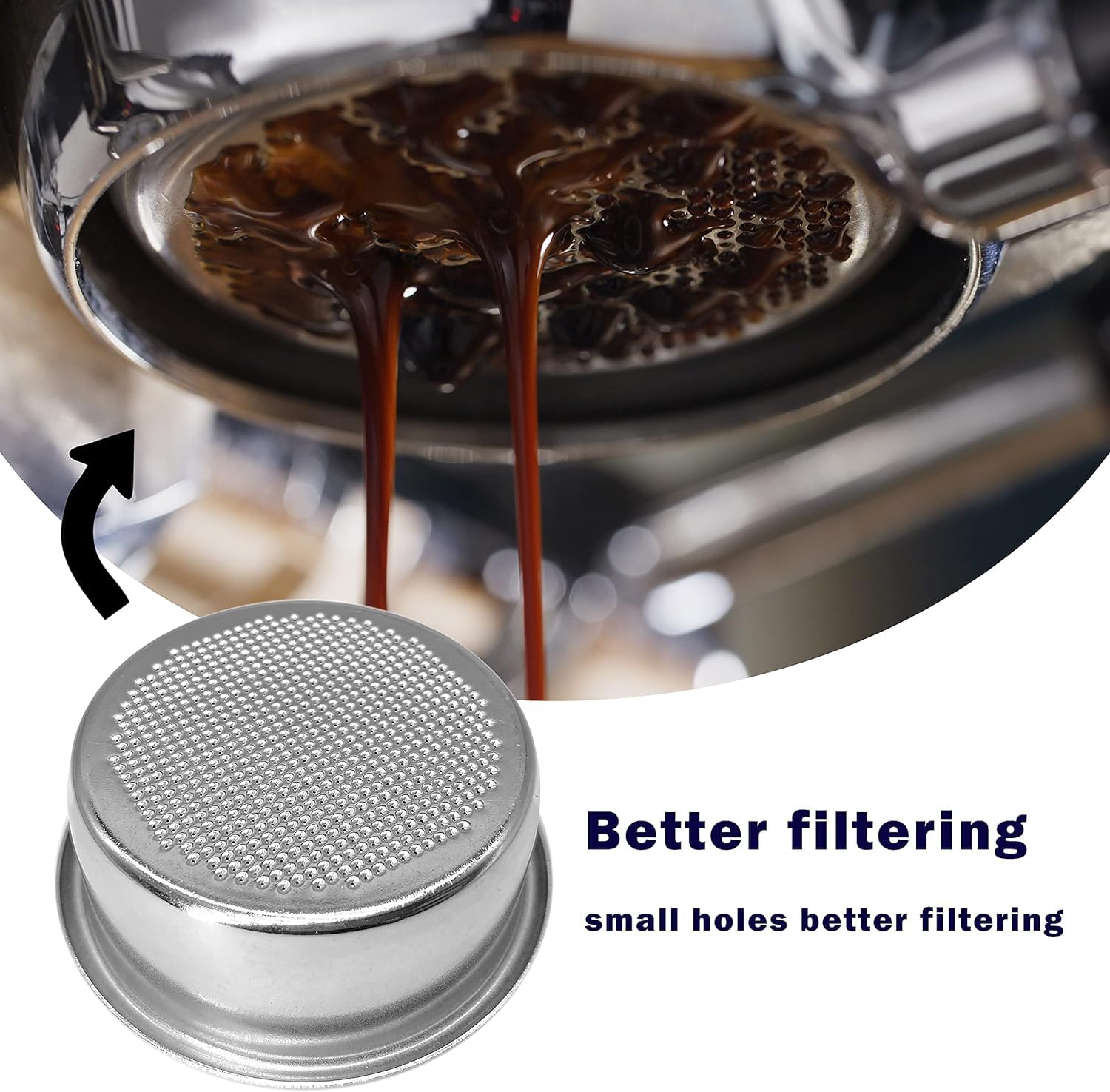 Cestino filtro caffè, filtro caffè in acciaio inossidabile a doppio strato, cestello filtro a pressione, accessori per macchina da caffè per la casa, negozio di tè al latte, bar, caffè(Single Cup