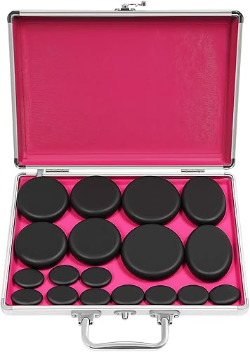 Miniatura 7 de Eapmic Juego de 16 piedras calientes de basalto con piedras calientes, kit de piedras de masaje con caja calefactora para masaje corporal (incluye