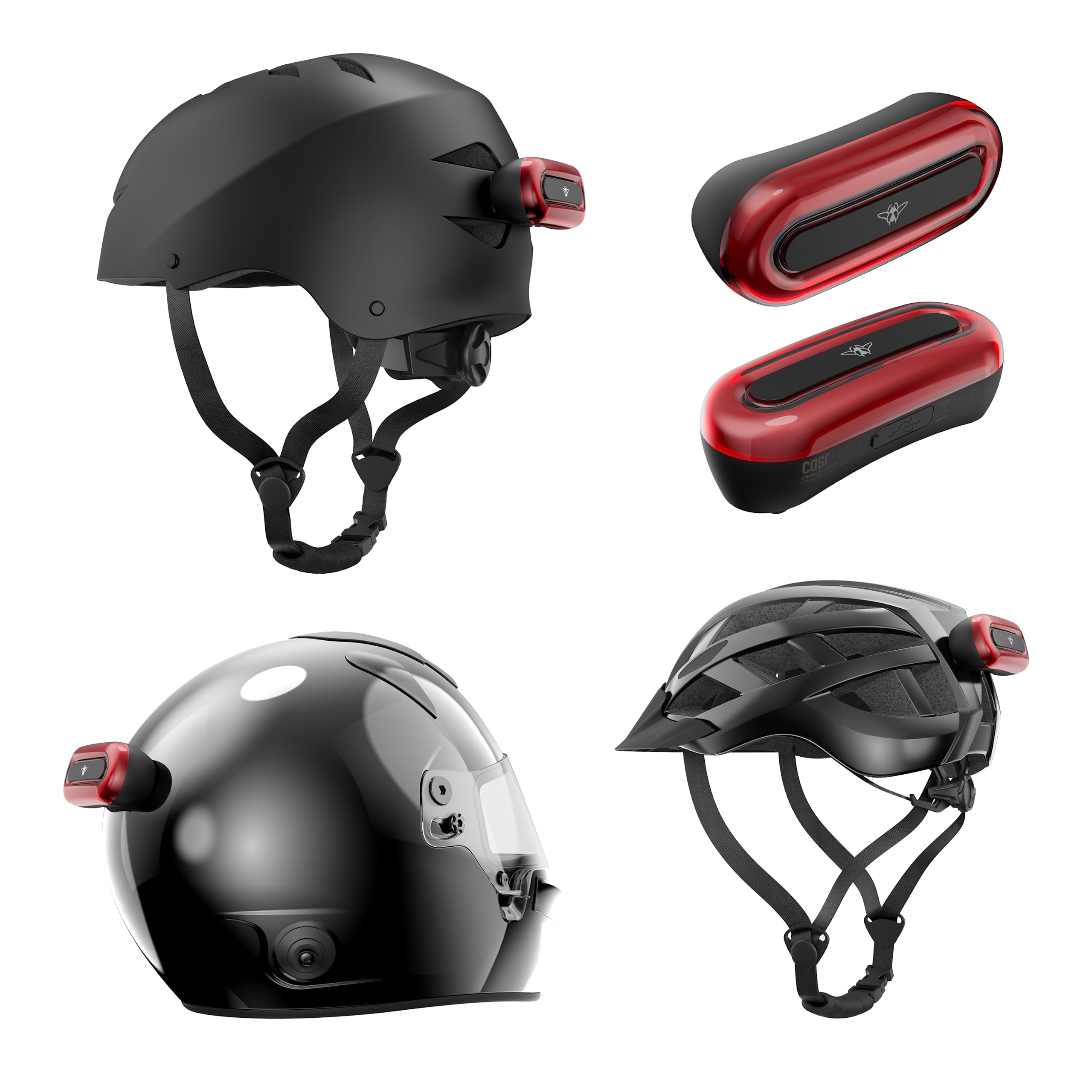 CASR Halo Led, Système Led pour casques de mobilité, Grande visibilité, Large autonomie, Universel, Améliore la visibilité de nuit, Grande autonomie, Recharge via USB-C