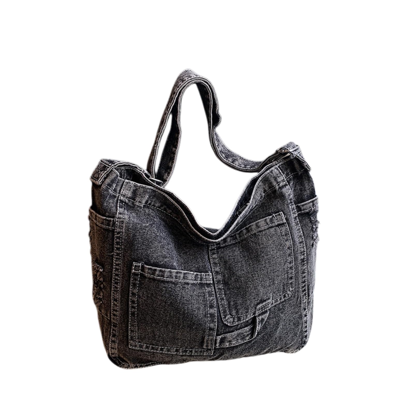 Sac en denim noir resout le manque d'espace des sacs a main