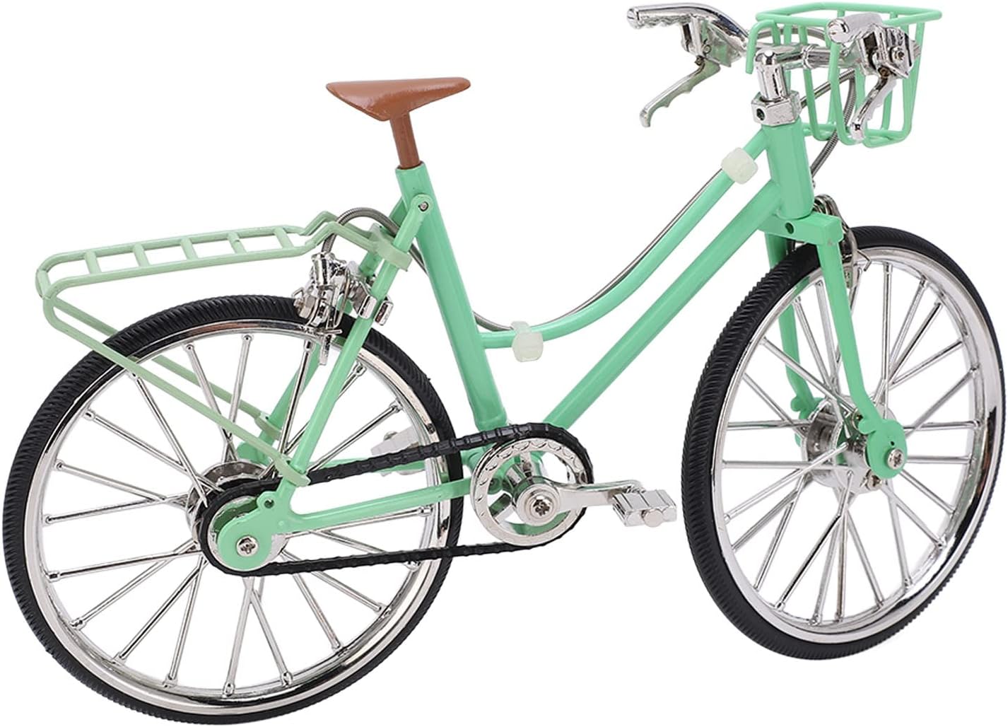 AYNEFY Mini Model Simulation Great Decor for Home Office Metal Bike Toy Light Green Alloy 1 Piece