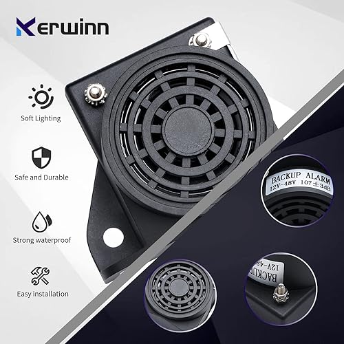 Miniatura 10 de KERWINN 2 unidades de alarma de respaldo 12V-24V 1103DB, alarma de respaldo impermeable para camiones, carretillas elevadoras, equipo pesado de