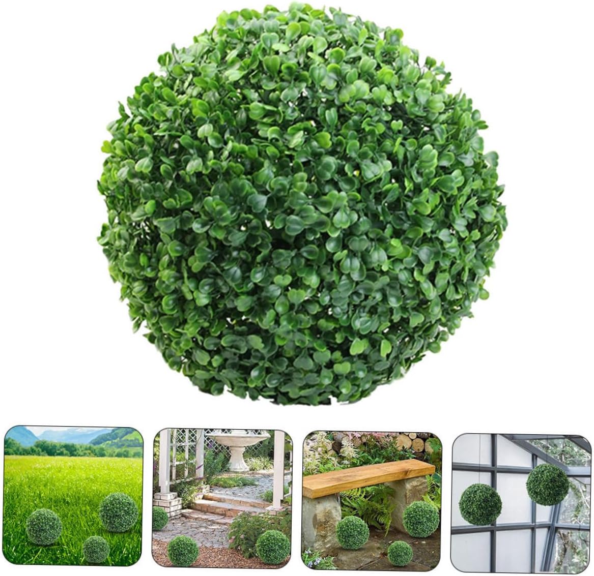 2pcs Artificial Grass Plant Balls Hanging Topiary Ornaments Realistic Simulation Pendant for Home Wedding Commercial Decor Wear-Resistant Greenery Sphere