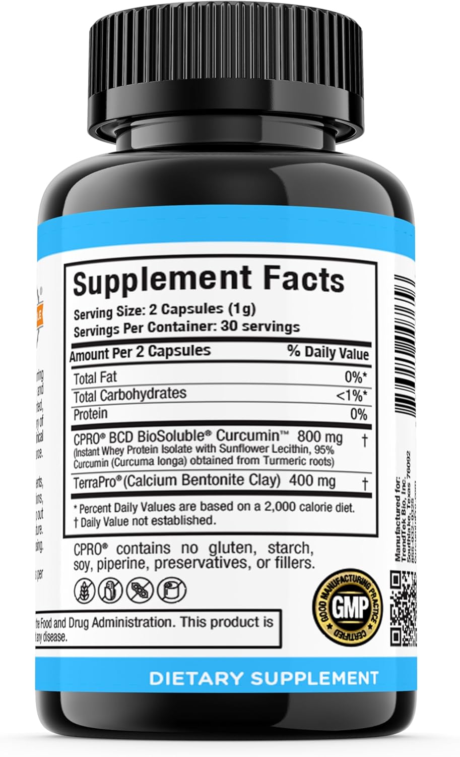 curcuminpro Detox Capsules | Organic Turmeric Supplement with BioSoluble BCD & Natural Bentonite Clay | High Absorption Vegan Curcumin Blend for Gut and Heart Wellness | 60 Count