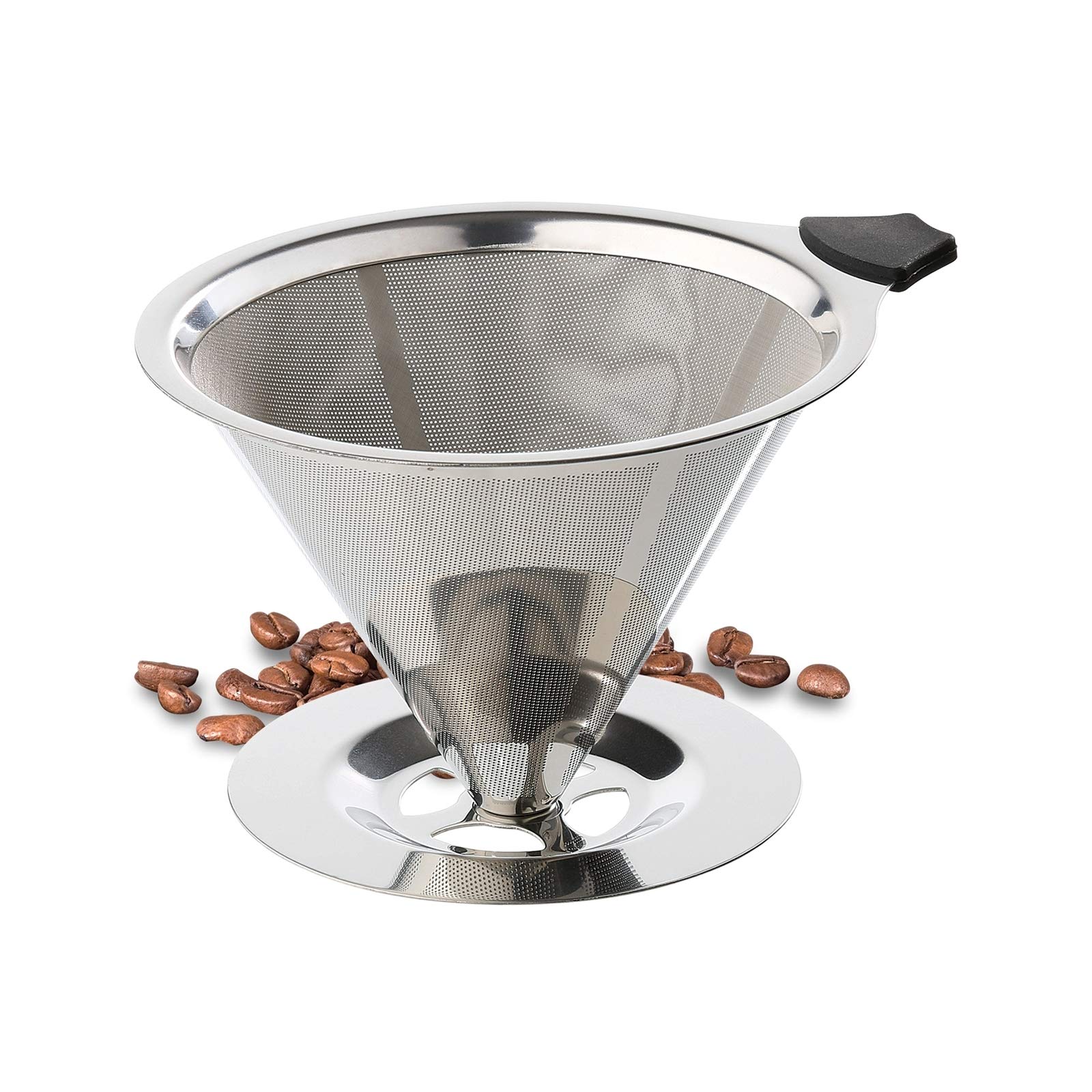 Cilio Dauerfilter für Kaffee mit Standfuß Edelstahl