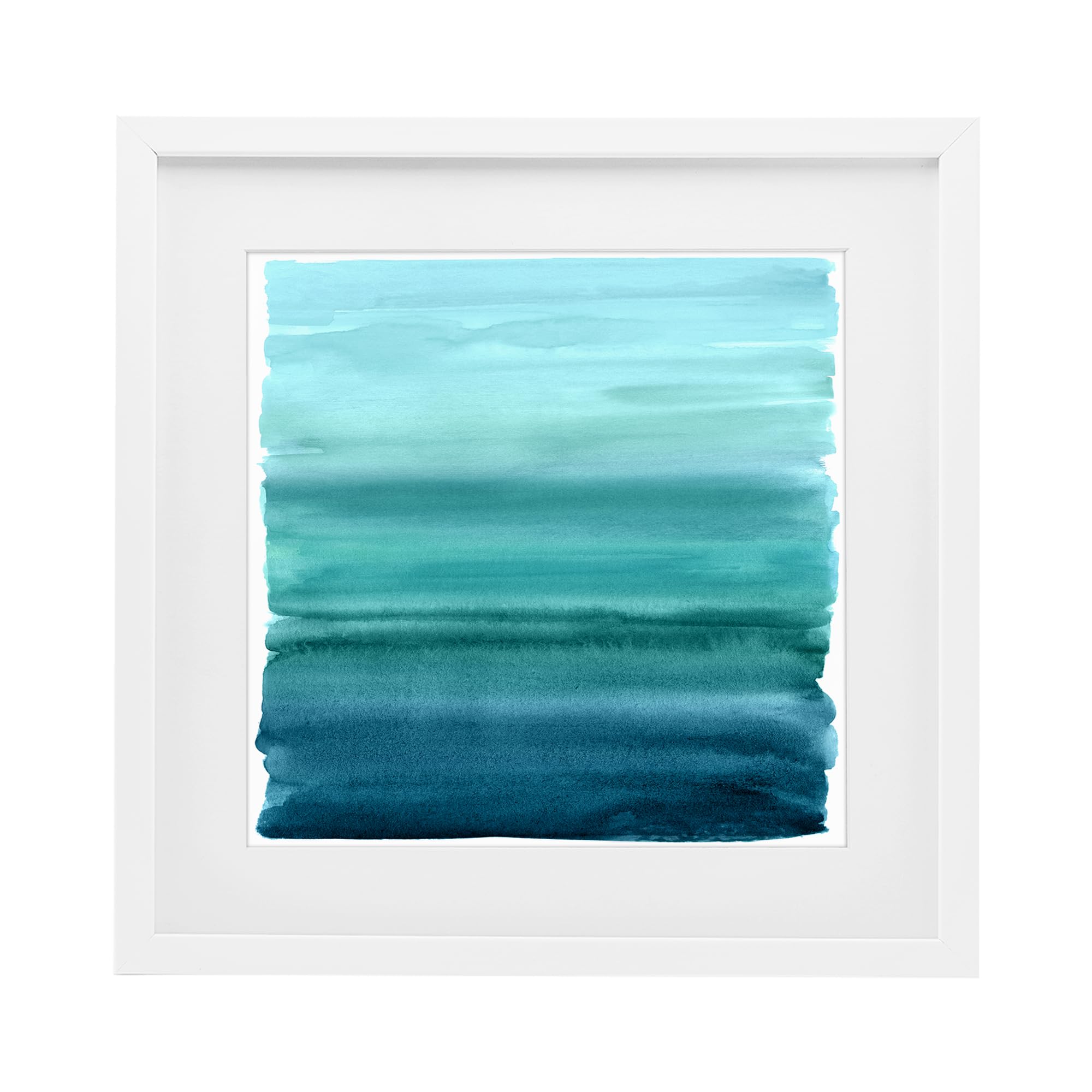 'Aqua Ombre Gradient'| Framed Print Under Glass