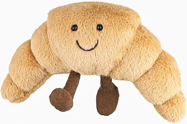 WqWqian Amuseables Croissant Plush Toy - Soft Stuffed Croissant Gift, 14 inch Cute Food Stuffed Animals Pillow for Kids & Adults