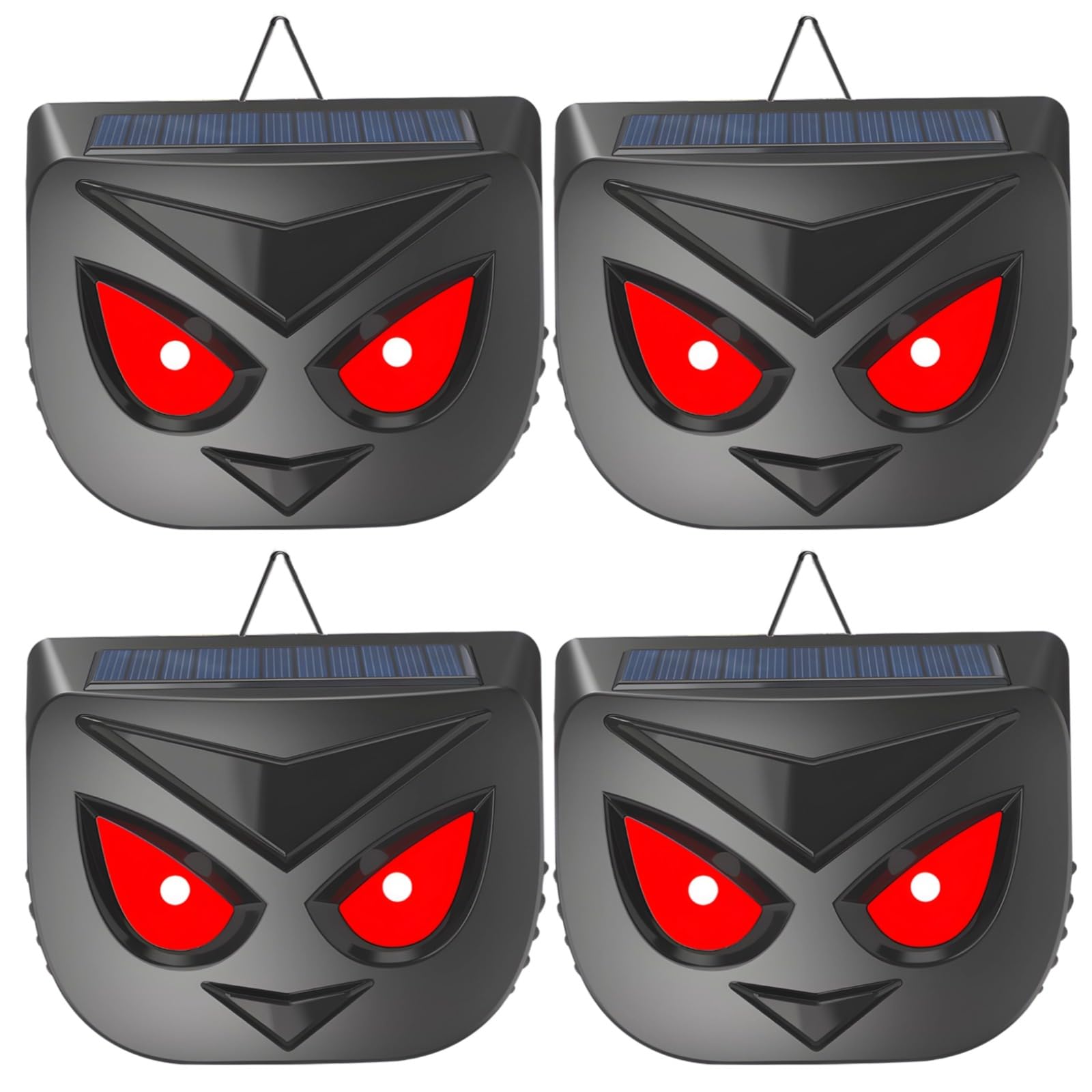 4 piezas de disuasión de coyotes, sensor infrarrojo alimentado por energía solar, repelente de animales con LED rojo intermitente, impermeable para granjas y jardines, material ABS