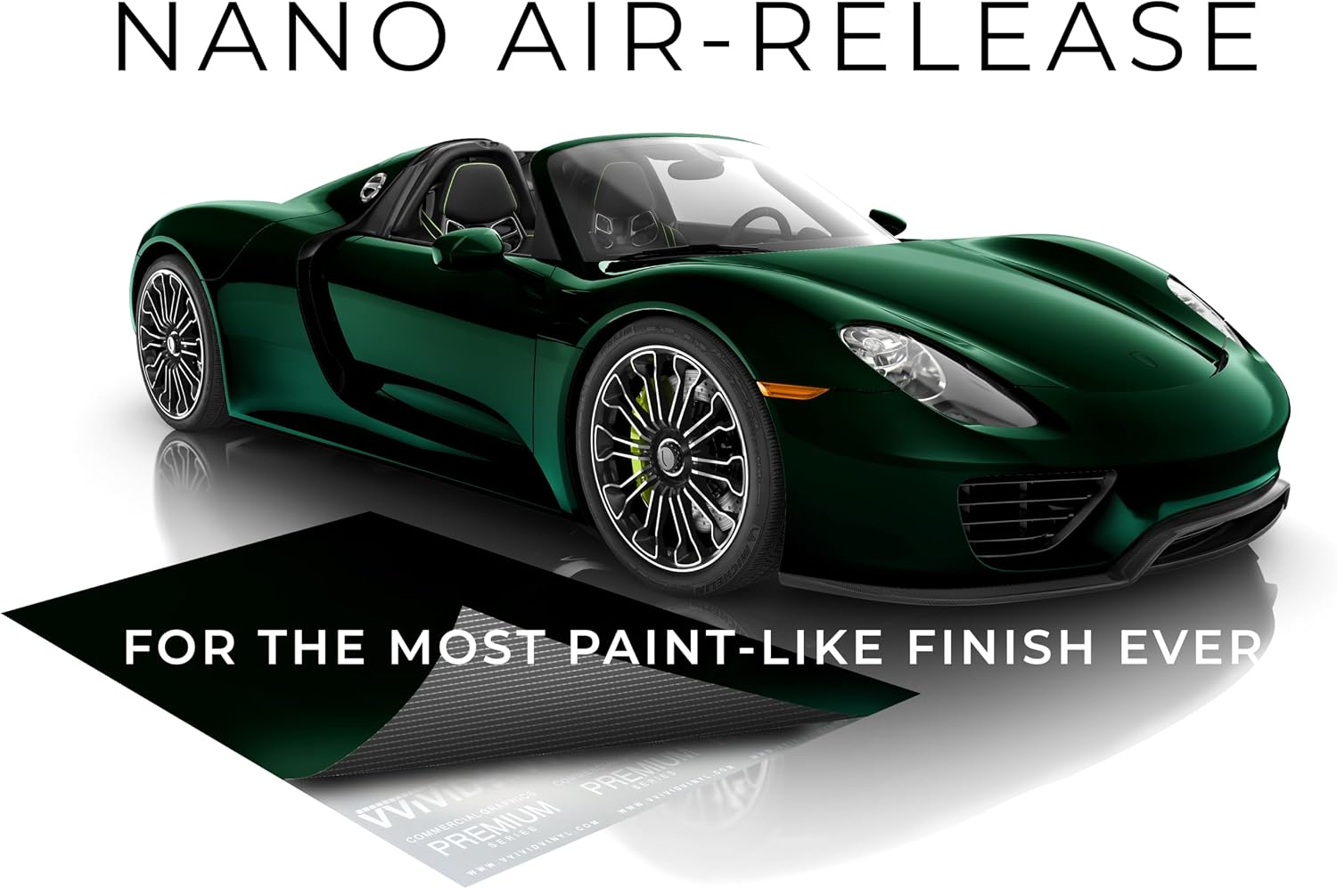 VViViD+ Ultra Gloss Metallic Emerald Green Vinyl Car Wrap Premium Paint Replacement Film Roll with Nano Air Release Technology (1ft x 5ft)