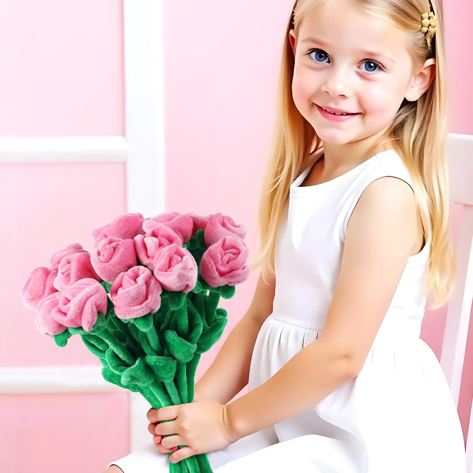 Amazon.com: ZJoey 18 Pcs Plush Rose Flower Stuffed Bendable Stems