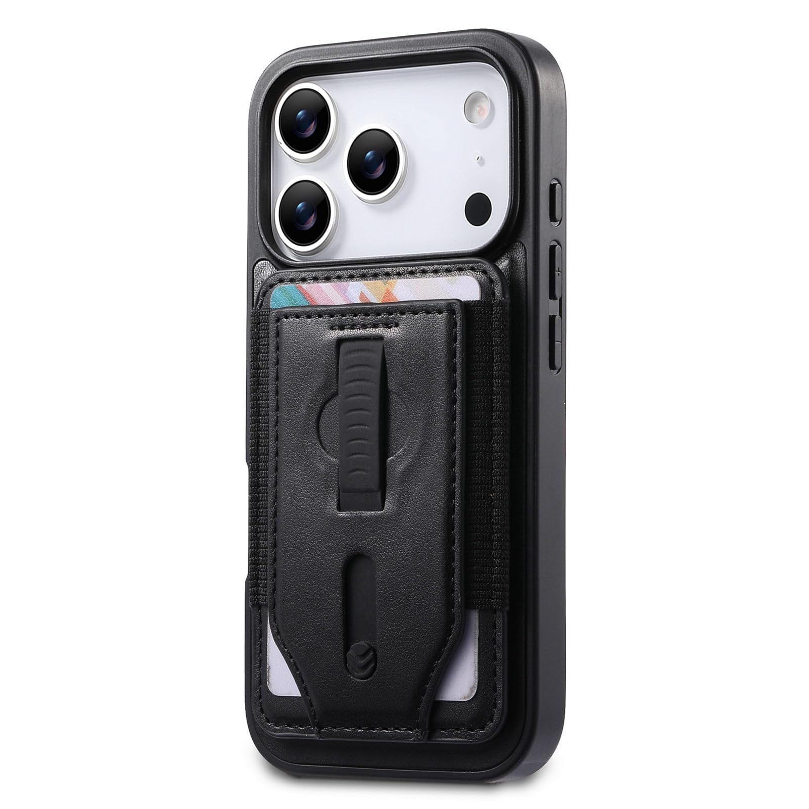 Coque iPhone 17 Pro Max en silicone de qualité supérieure style rétro noir magnétique - 8