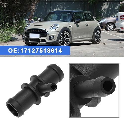 Miniatura 2 de Tubo de manguera de refrigerante de coche T-Piece Conector Junta compatible con Mini R52 R53 17127518614 Piezas de repuesto de sistema de