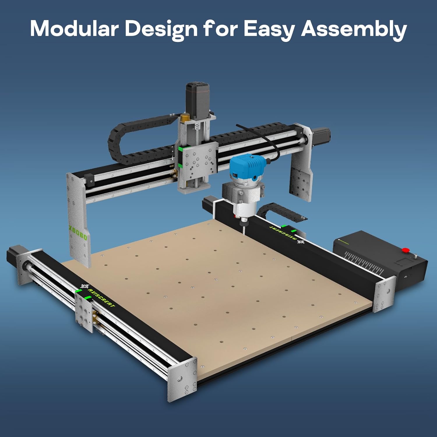 Cnc Router Machine 6060, NEMA 23 Closed-Loop Stepper Motor with Upgraded 710W Trim Router Spindle, Dual Linear Rails & Ball Screws Milling Machine for Wood Acrylic Aluminum Carving Cutting