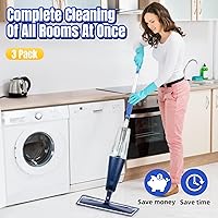 Vista 7 de Paquete de 3 almohadillas de microfibra para la familia de trapeadores Bona, almohadillas lavables y reutilizables para limpiadores de pisos