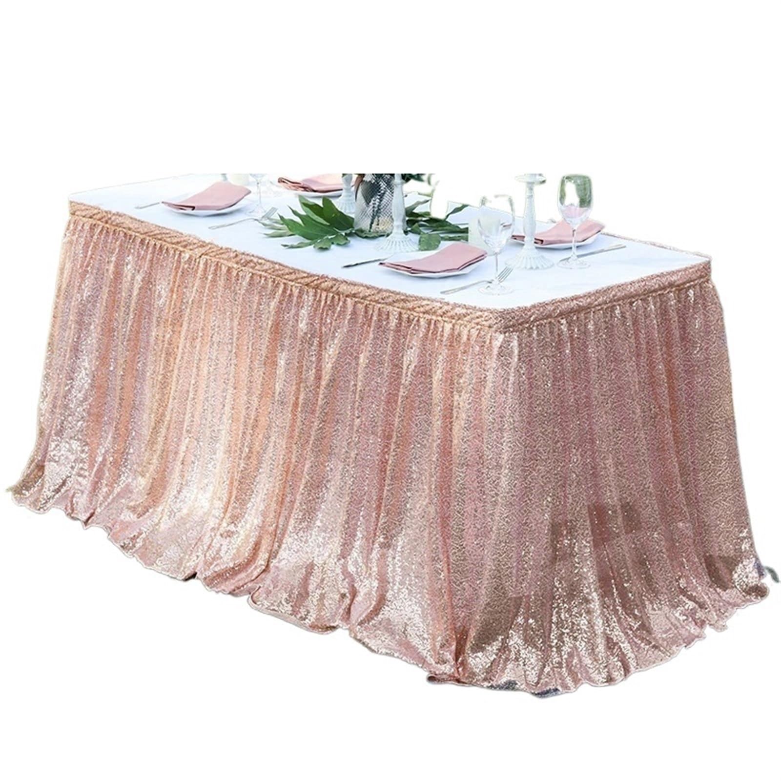 Faldón de Mesa Falda de mesa lentejuelas rojas 14 pies