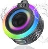 Bluetooth Shower Speaker, Portable Bluetooth Speaker Stereo Sound with Suction CupLanyard, Built-in Mic, IPX7 Waterproof Wireless Speakers Bluetooth 5.4 for Bathroom, Party, Black