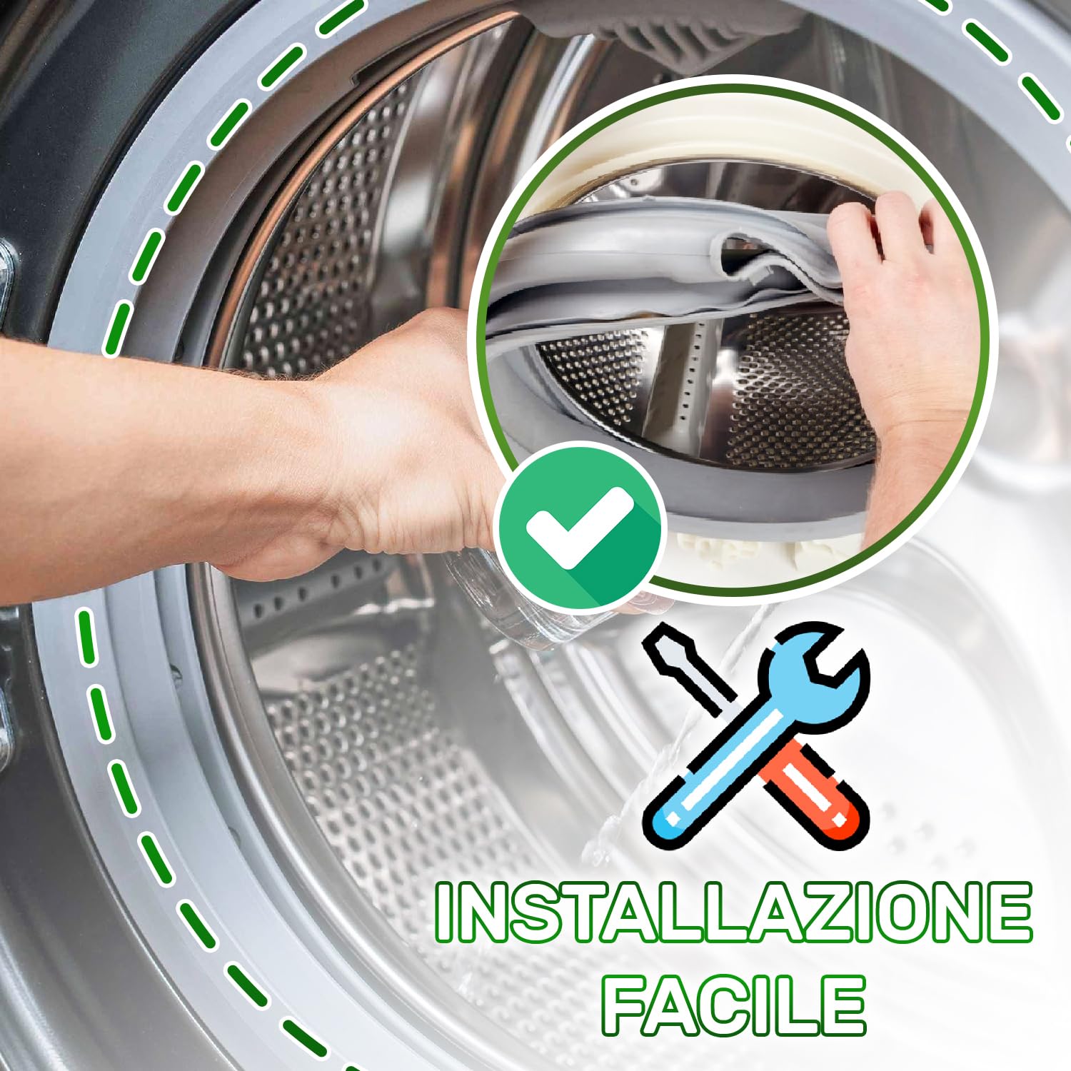 Guarnizione Gomma Porta Per Lavatrice BUSH A128QW, A128QS, A128QB – Originale Sostitutiva