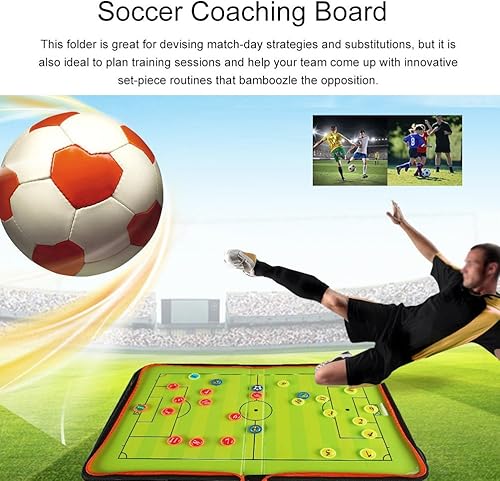 Miniatura 6 de Tabla táctica magnética para entrenadores de fútbol, portapapeles de entrenamiento de borrado en seco, herramienta de entrenador plegable y