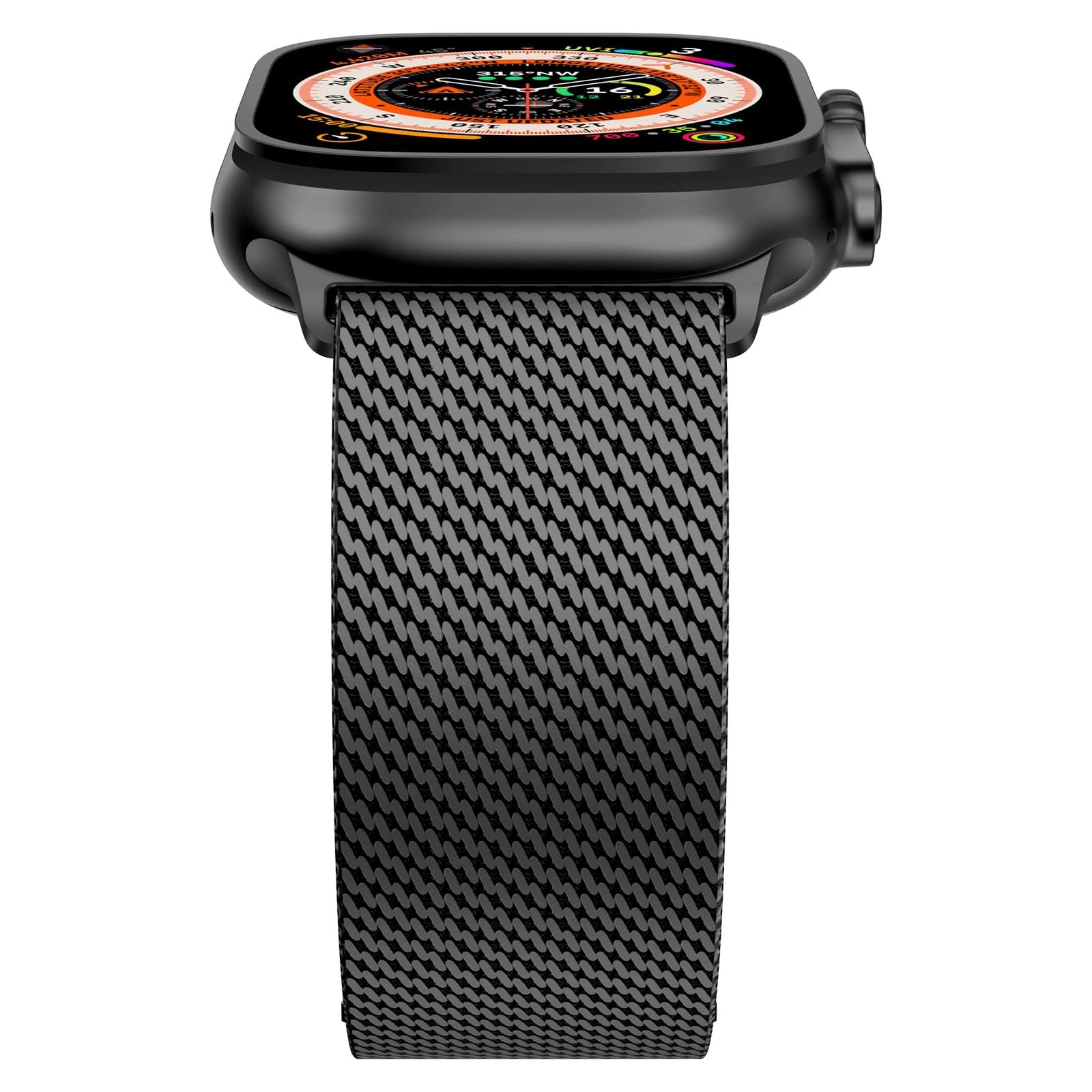 SRena MLNS cinturino per cinturino apple watch 41mm 40mm 38mm ultra 2 apple watch cinturino series 10 9 8 7 6 5 4 3 2 1 milanese originale acciaio in colore Titanio Nero