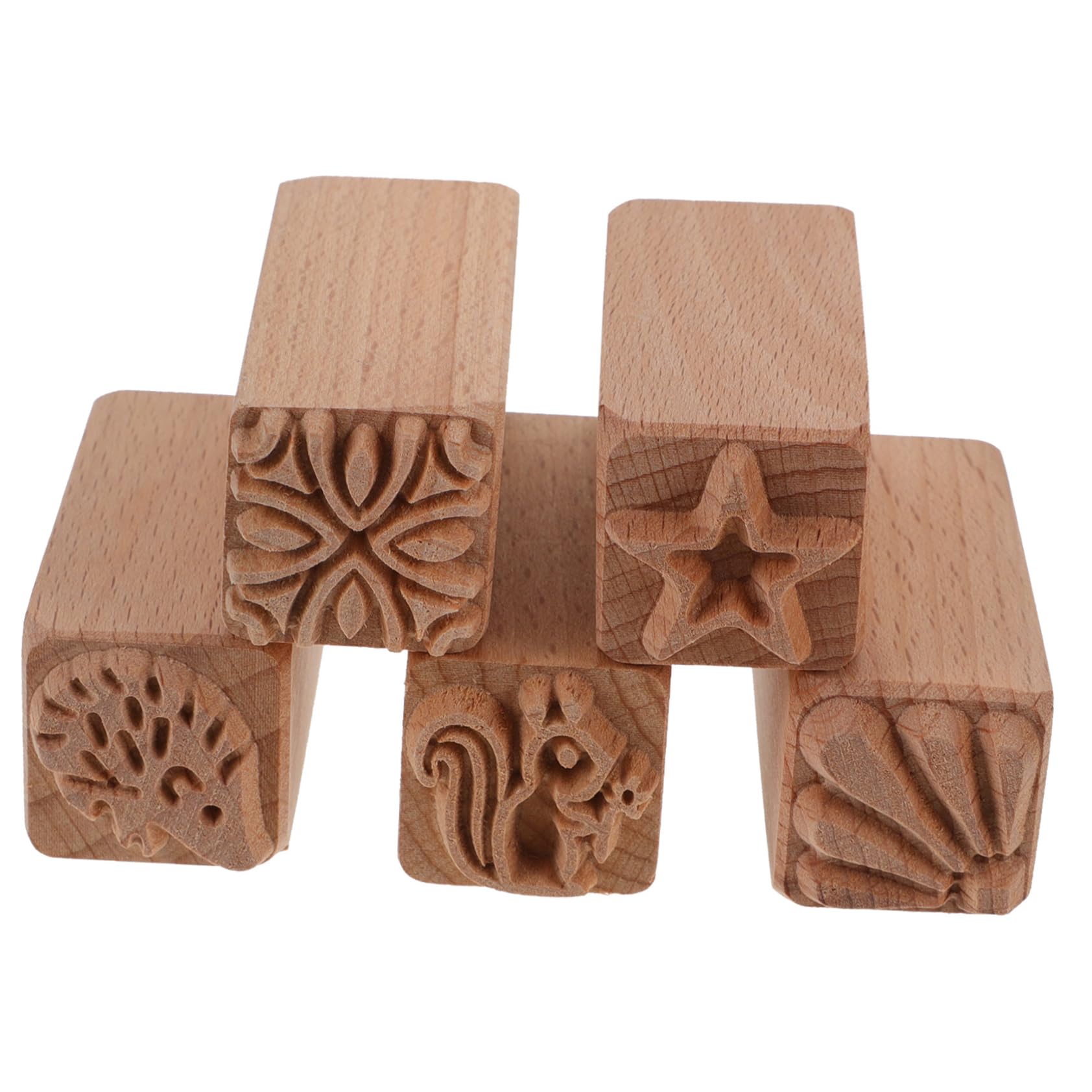 Lurrose 3 Juegos Sello De Textura De Madera Sellos De Arcilla Mousse Cacerola Horneando Pastel Estaño Estampadores Para Hornear Sello De Postre Moldes Para Hacer Postres 5 Piezas * 3