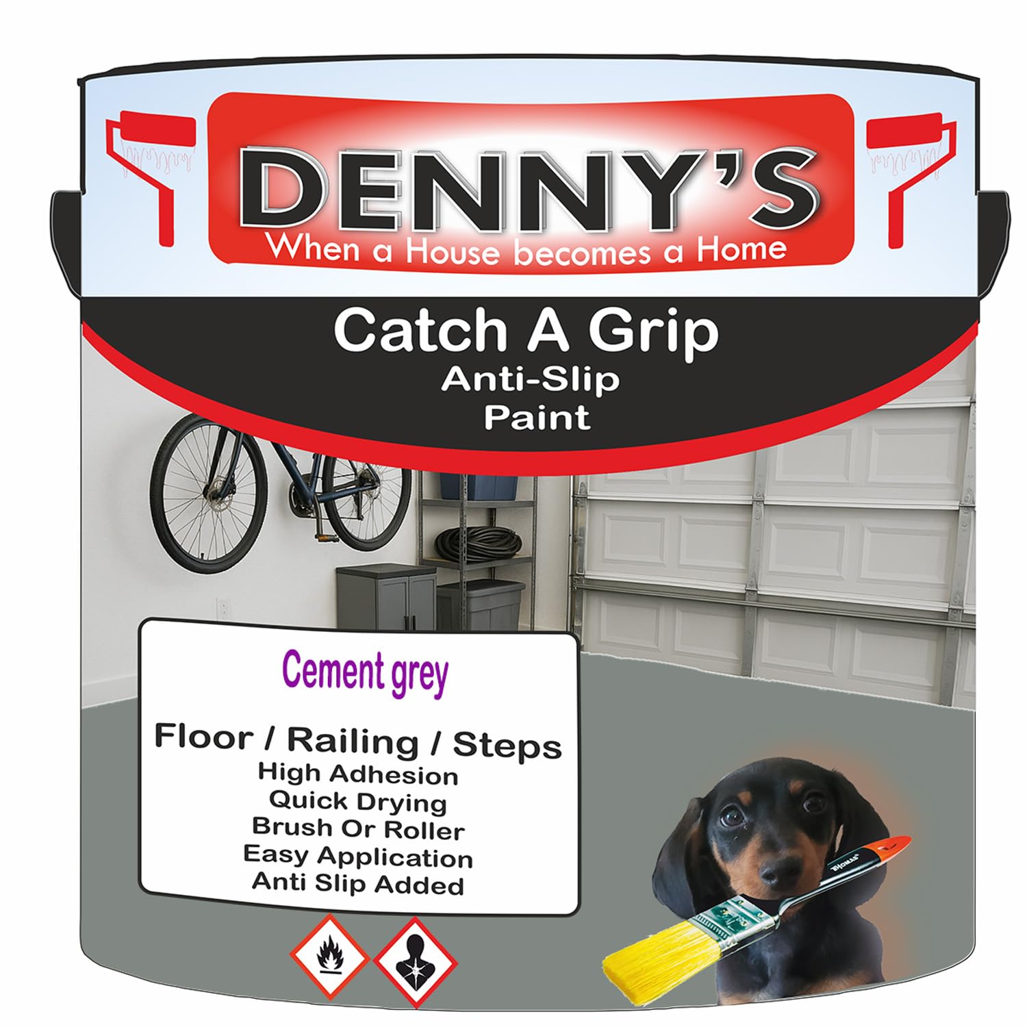 SCOOBYS PAINTS BACK IN THE MIX Catch A Grip Anti Slip Floor Paint – Non Slip Coating for Steps, Railings & Garages – 170 Colours, High Adhesion, Quick Dry, Multiple Sizes (Cement grey, 250ml Tin)