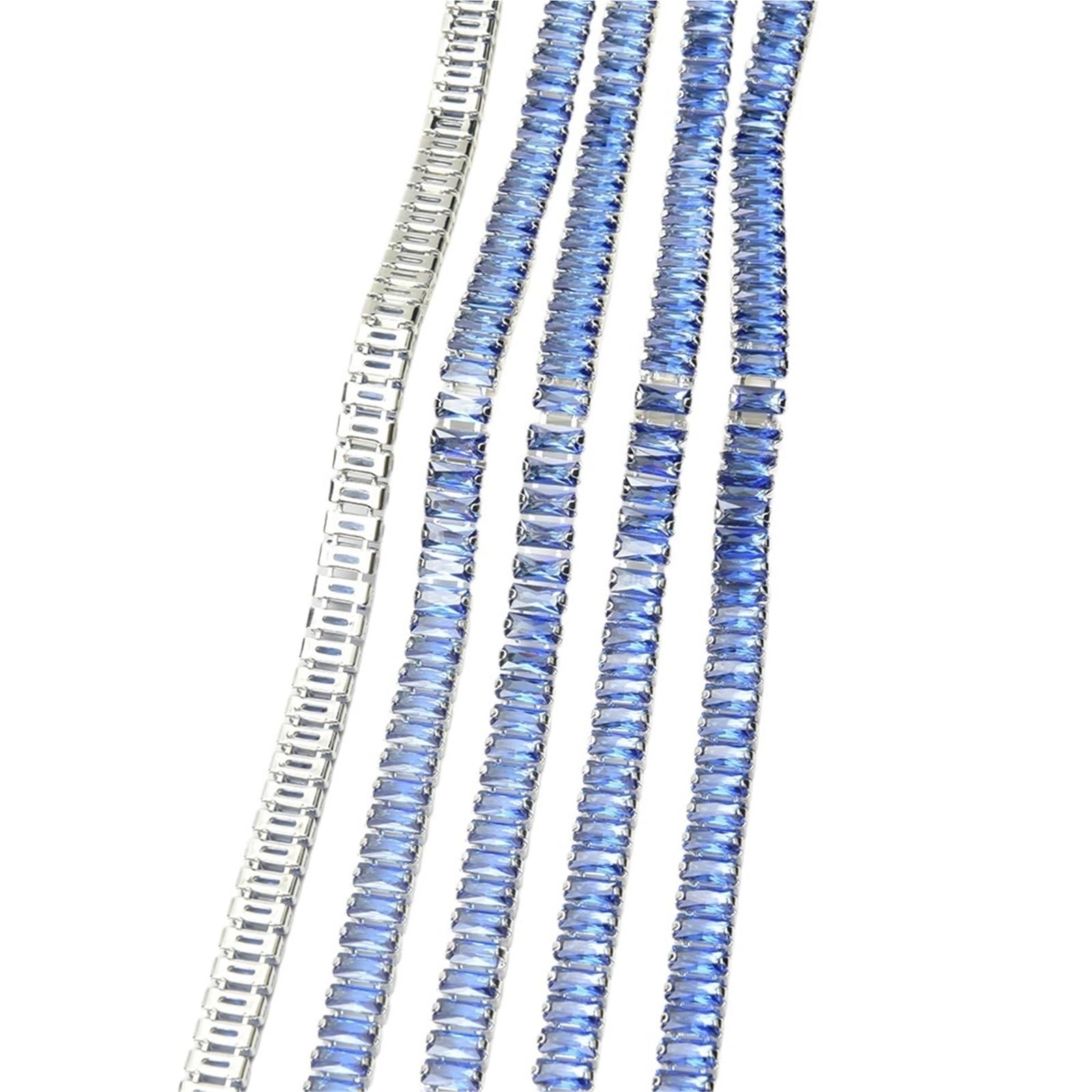 Chaîne de strass saphir au mètre pour sublimer vos créations couture et accessoires de mode