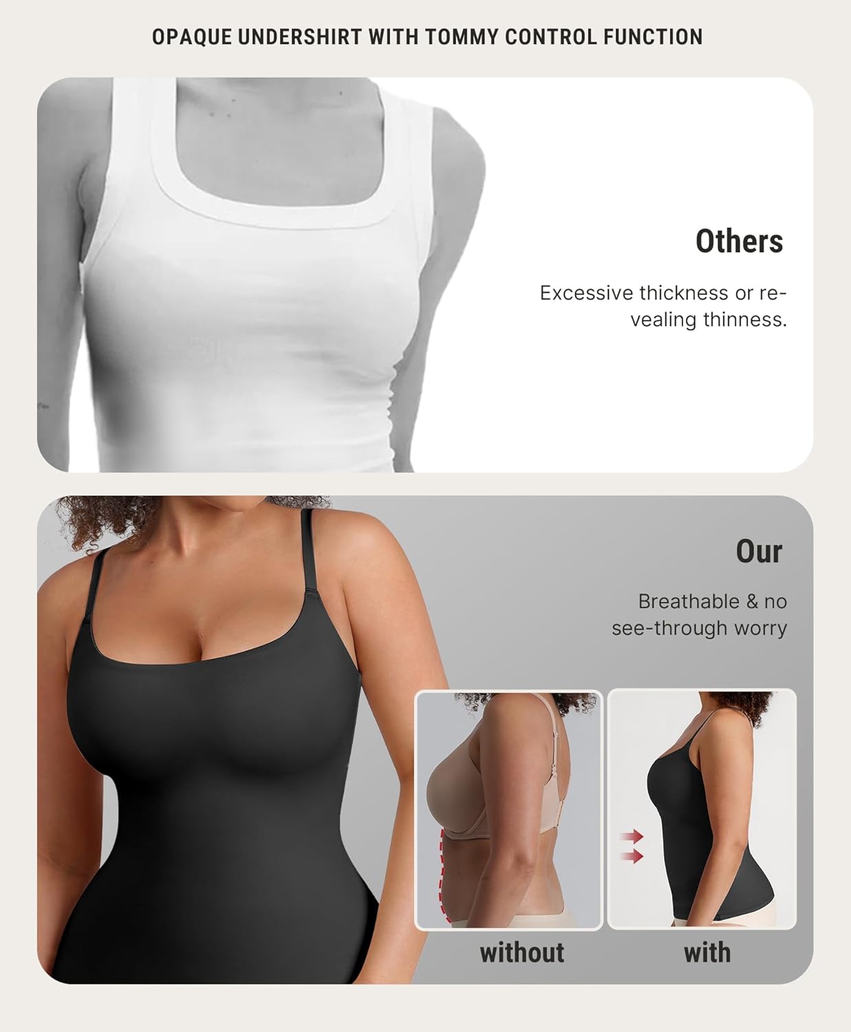 FeelinGirl Women’s Shapewear Tank Tops - Scoop Neck Tummy Control Cami Tops for Women Compression Shirt - Image 4