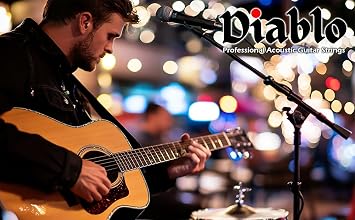 Diablo Acoustic Guitar Strings 12-53 Light Gauge - Phosphor Bronze 6-String Pack for Acoustic and Semi-Acoustic Guitars