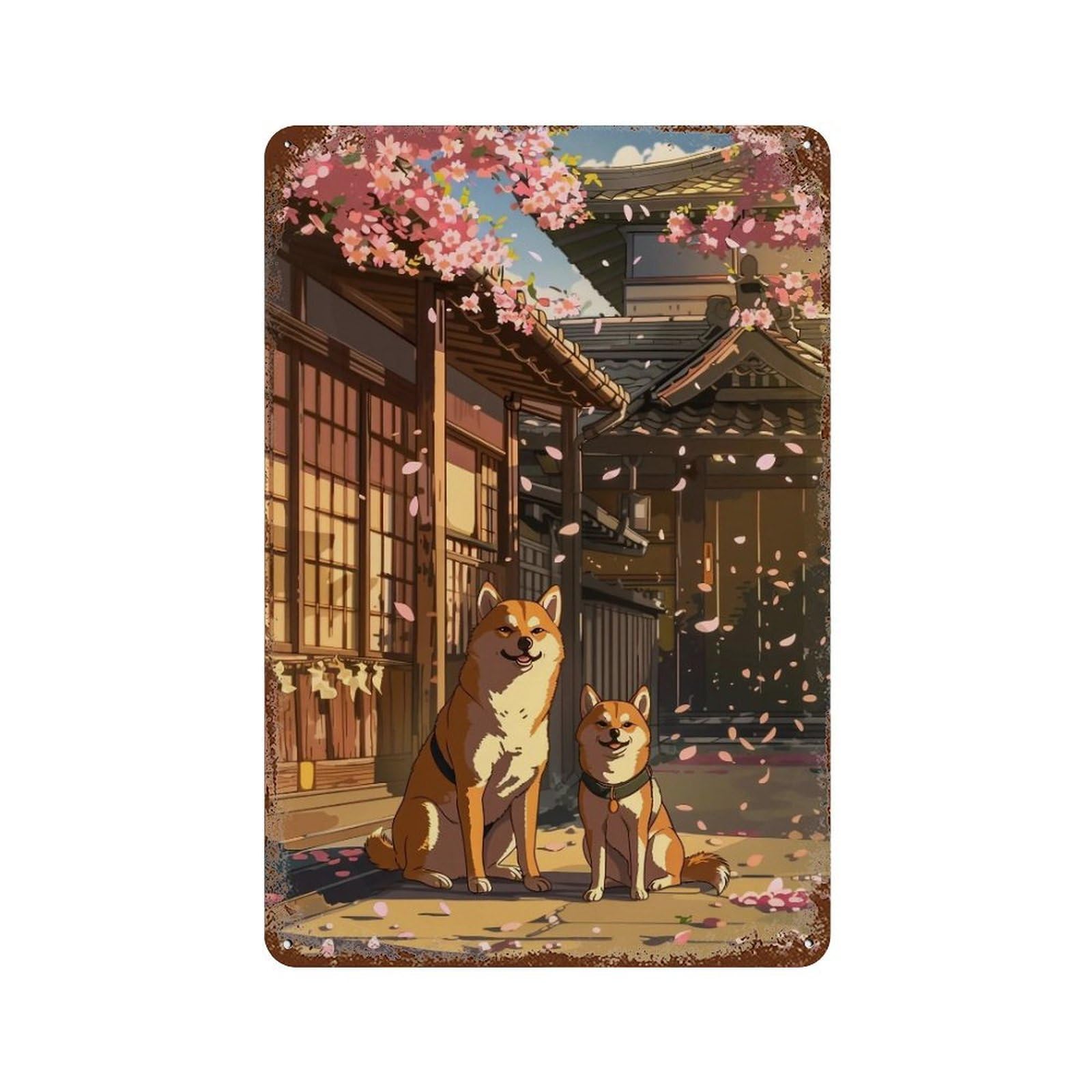 HDURYEYRYY Sakura Shiba Moment 01 Wall Retro Iron Vintage Art Metal Tin Sign Poster Modern Home Cofffee Club Art Bar Shop Decor 30x20cm