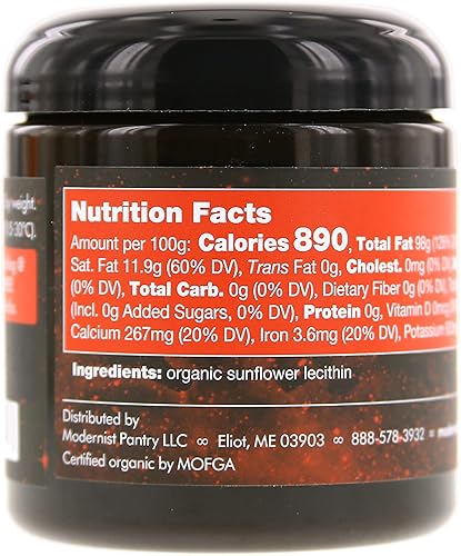 Miniatura 2 de Lecitina de girasol líquida orgánica pura sin gluten vegana certificada OU Kosher - 8.5 fl oz8.5oz