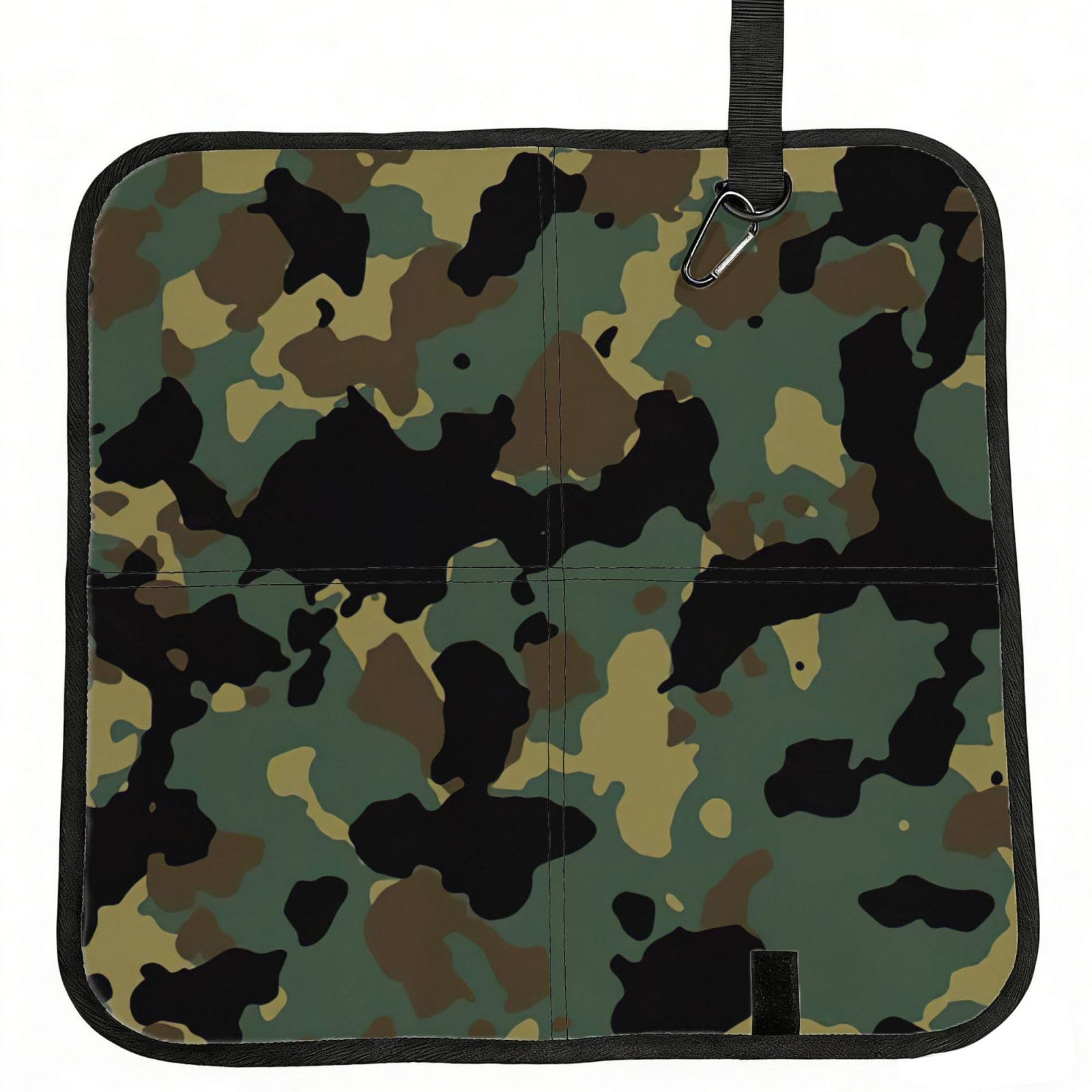SDEGTHO Camouflage Pattern Printed Foldable Seat Pad with Closure, Lightweight Cushion for Airplane Travel Camping