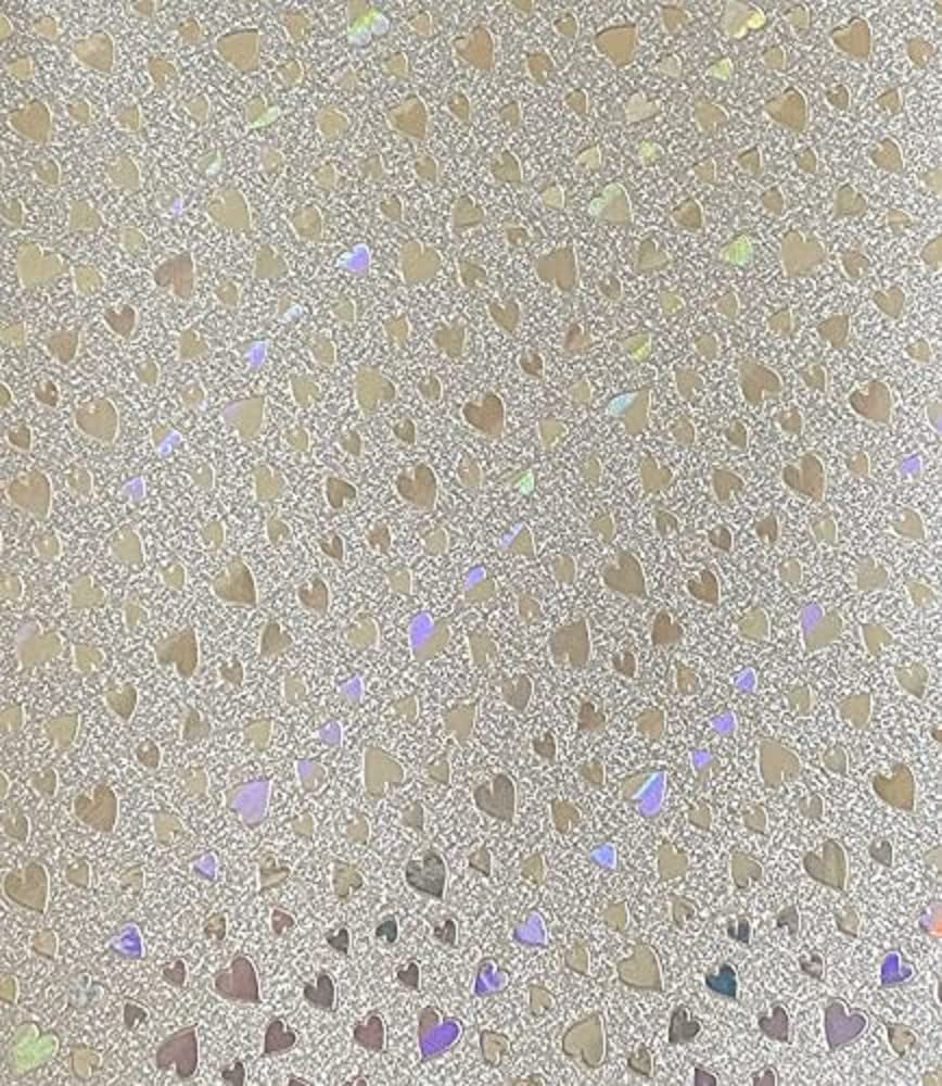 Syntego Silver Hearts 10 Sheets A4 Self Adhesive Glitter Paper – Sparkly Non Shed 80Gsm Sticky Back Cardstock Craft Sheets For Cutting Machines, Scrapbooking & Card Making (Silver Hearts)