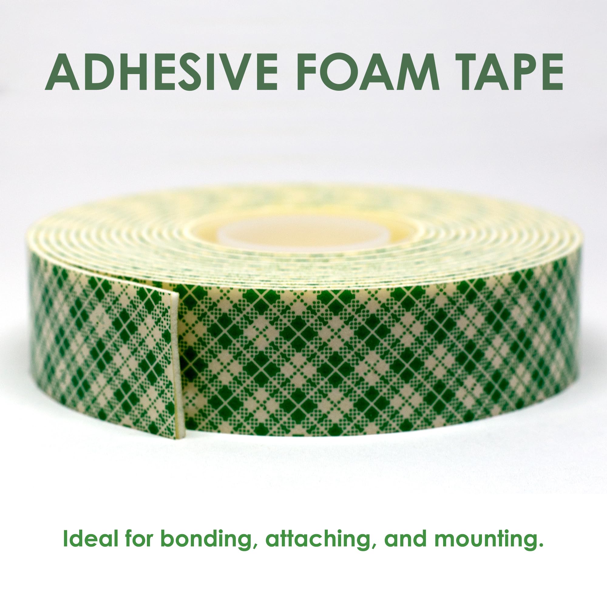 Ruban adhésif double face en mousse polyuréthane 4016 - 2,5 cm x 36 m - Très résistant - Pour montage en intérieur, collage, fixation, travaux manuels, projets de fabrication de cartes - Blanc