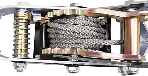 Miniatura 10 de Extractor de palanca manual de trinquete HD de 2 toneladas de 4400 libras, extractor de mano resistente que viene con 2 ganchos de cable