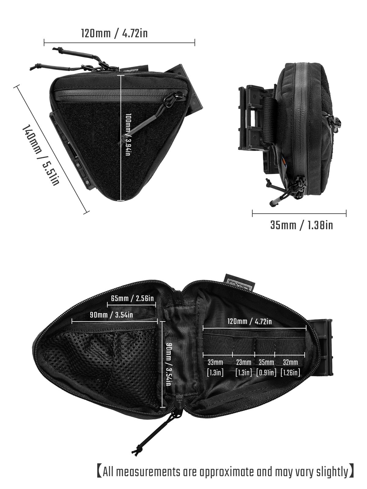 TACTICAL_GEEK Torba do przechowywania A8 Mini EDC, wielofunkcyjny organizer do przechowywania, mała skrzynia biegów z paskiem, torba na narzędzia z zamkiem błyskawicznym do codziennego użytku, Cordura