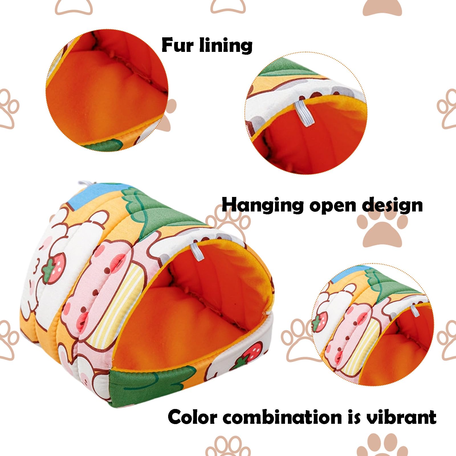 Guinea Pig Bed Secure & Warm Nest, Cute Small Animal Winter Bed, Non Slip Yellow Guinea Pig House - Image 3