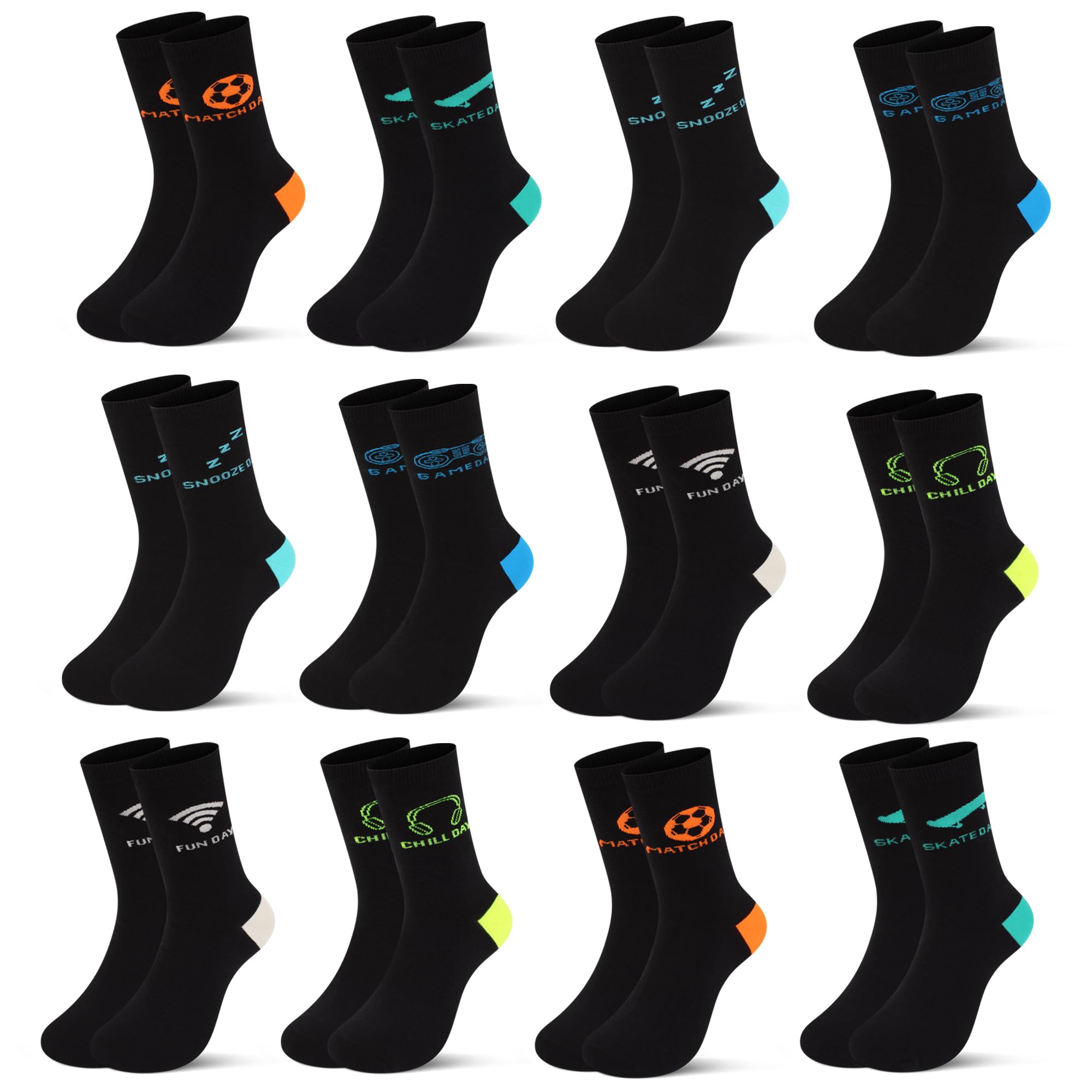 Libella 12 Paar Jungen Sportsocken Fussball Wintersocken Baumwolle bunt Cotton modische Füßlinge 2874 27-30