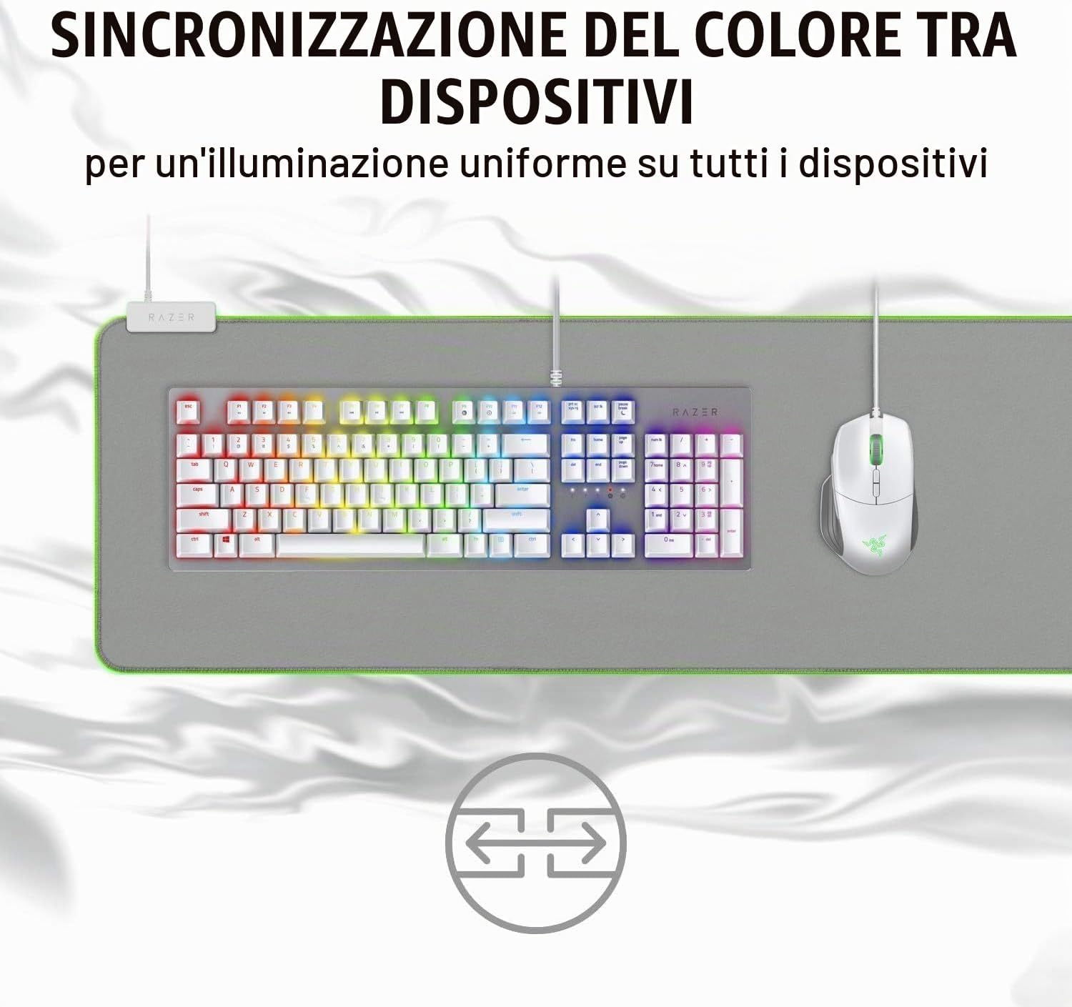 Razer Goliathus Extended Chroma - Tappetino per mouse da gioco morbido ed esteso con illuminazione RGB Razer Chroma (Supporto per cavo - Mousepad - Immagine 2