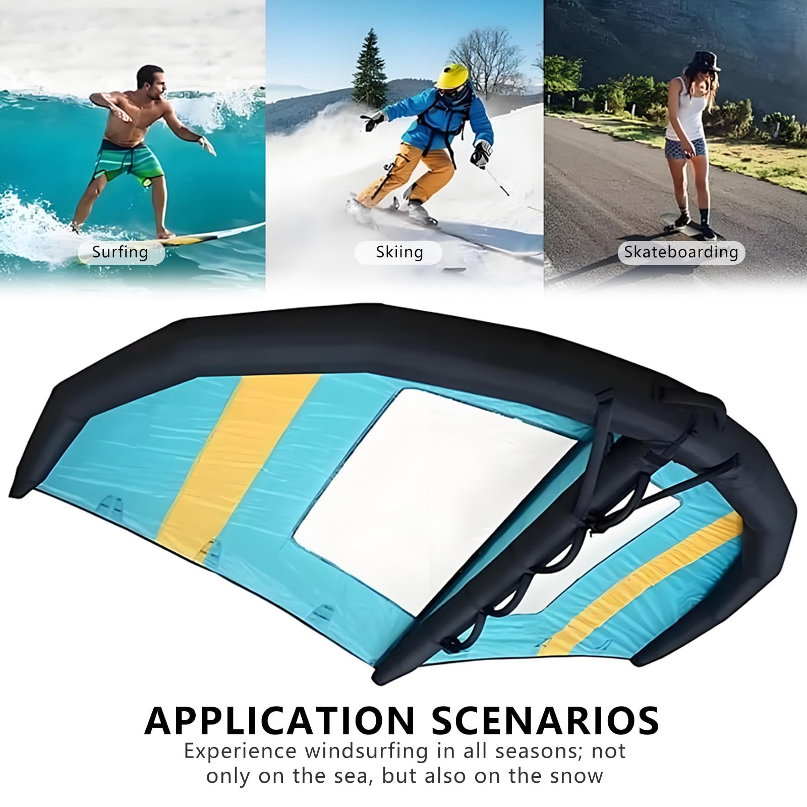 Aufblasbarer Foil-Kite-Wind-Wing, FüR Erwachsene, Surfboard-Kiteboarding Im Wasser, Aufblasbarer Foil-Board-Surf-Wing 4m²