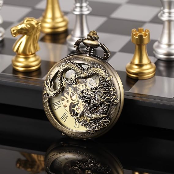 Taschenuhr Mit Kette Herren TREEWETO Mechanische Taschenuhr