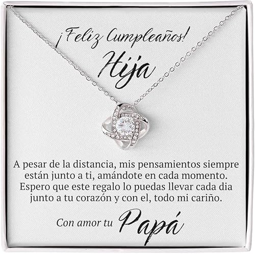 Regalo de Cumpleaños Para Hija a La Distancia Regalo De Padre A Hija Collares Con Mensaje de Amor Para Hija de Papá Joyeria Para Mujer Joya de